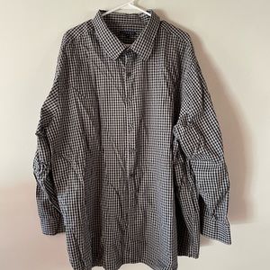 Big & Tall Men's XXXL Long Sleeve Black/Gray Dress Shirt